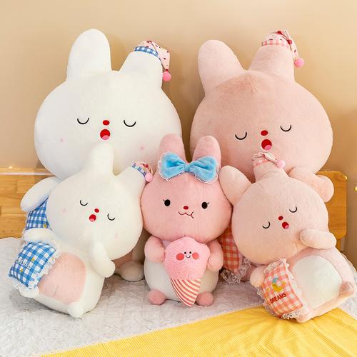 创意新款 小兔子毛公仔 萌萌兔绒玩具布娃娃 儿童陪伴礼物批发